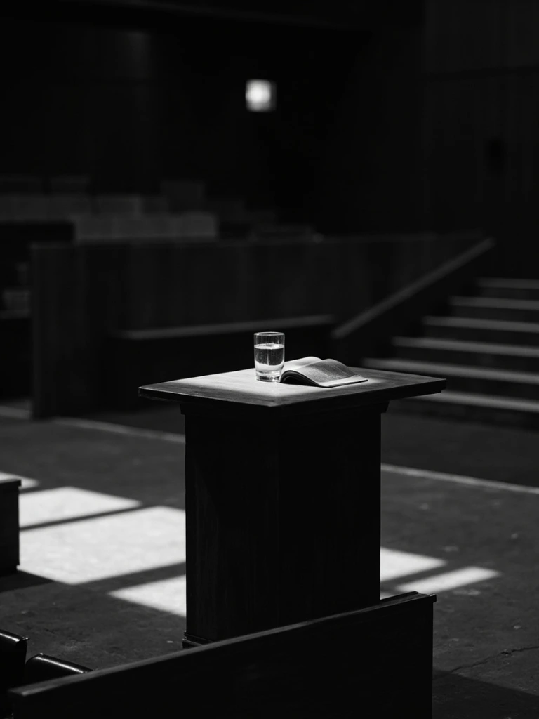 Empty lectern after a book-tour keynote